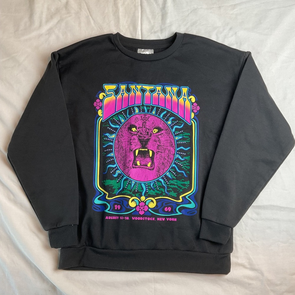 Santana Woodstock 1969 Graphic Sweatshirt XS Carlos by Carlos Santana